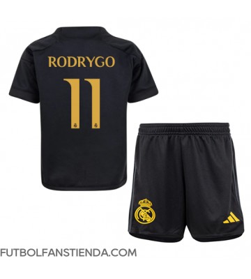 Real Madrid Rodrygo Goes #11 Tercera Equipación Niños 2023-24 Manga Corta (+ Pantalones cortos)